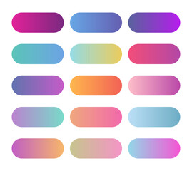 Set of vector gradients, modern combinations of colors and shades. Color gradient palette in the form of circles.