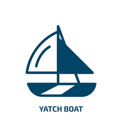 yatch boat vector icon. yatch boat, boat, travel filled icons from flat summer concept. Isolated black glyph icon, vector illustration symbol element for web design and mobile apps