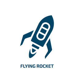 flying rocket vector icon. flying rocket, rocket, space filled icons from flat transporters concept. Isolated black glyph icon, vector illustration symbol element for web design and mobile apps