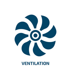 ventilation symbol vector icon. ventilation symbol, conditioner, air filled icons from flat holidays concept. Isolated black glyph icon, vector illustration symbol element for web design and mobile