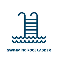 swimming pool ladder vector icon. swimming pool ladder, summer, pool filled icons from flat holidays concept. Isolated black glyph icon, vector illustration symbol element for web design and mobile