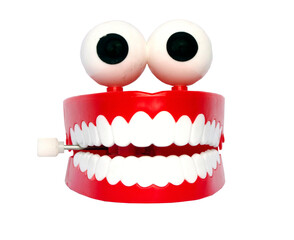 fun plastic teeth with eyes  transparent - 528308397