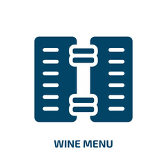 wine menu vector icon. wine menu, drink, wine filled icons from flat hotel service concept. Isolated black glyph icon, vector illustration symbol element for web design and mobile apps