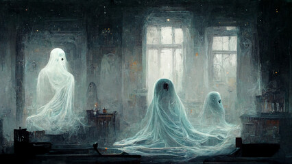 Fototapeta na wymiar Ghosts in the house