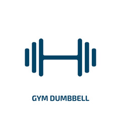 gym dumbbell vector icon. gym dumbbell, fitness, weight filled icons from flat holidays concept. Isolated black glyph icon, vector illustration symbol element for web design and mobile apps