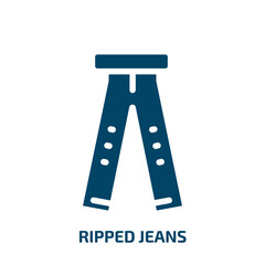 ripped jeans vector icon. ripped jeans, clothes, casual filled icons from flat holidays concept. Isolated black glyph icon, vector illustration symbol element for web design and mobile apps