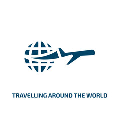 travelling around the world vector icon. travelling around the world, world, travel filled icons from flat vacation concept. Isolated black glyph icon, vector illustration symbol element for web