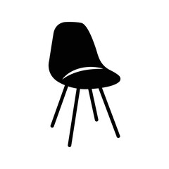 Office comfort plastic chair icon | Black Vector illustration |