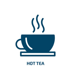 hot tea vector icon. hot tea, tea, drink filled icons from flat winter concept. Isolated black glyph icon, vector illustration symbol element for web design and mobile apps