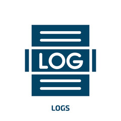 logs vector icon. logs, interface, log filled icons from flat winter concept. Isolated black glyph icon, vector illustration symbol element for web design and mobile apps