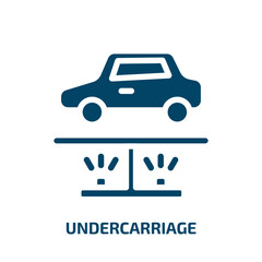 undercarriage vector icon. undercarriage, vehicle, engine filled icons from flat car wash concept. Isolated black glyph icon, vector illustration symbol element for web design and mobile apps