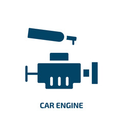 car engine vector icon. car engine, automobile, engine filled icons from flat car wash concept. Isolated black glyph icon, vector illustration symbol element for web design and mobile apps