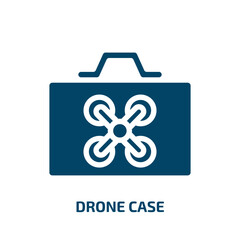 drone case vector icon. drone case, case, fly filled icons from flat drone concept. Isolated black glyph icon, vector illustration symbol element for web design and mobile apps