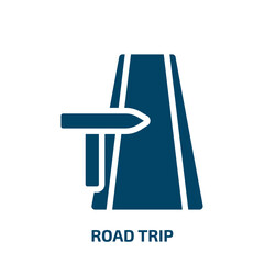 road trip vector icon. road trip, trip, road filled icons from flat road trip concept. Isolated black glyph icon, vector illustration symbol element for web design and mobile apps