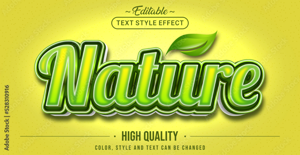 Poster editable text style effect - green nature text style theme.