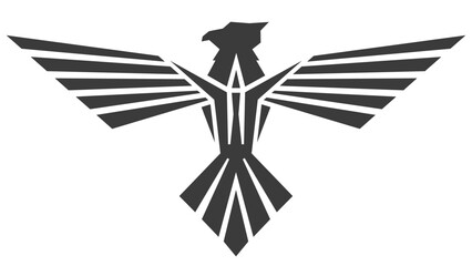 Black silhouette of an eagle with spread wings
