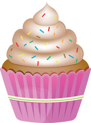 3d colorful realistic purple cup cupcake 
