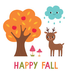 Obraz na płótnie Canvas Hello Fall vector greeting card