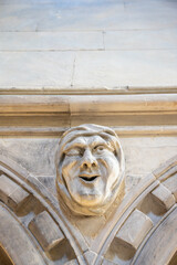 Detail of  Impressive Temple Church in the City of London. Temple Church was built by Templars in the 12th century and is a popular destination.
