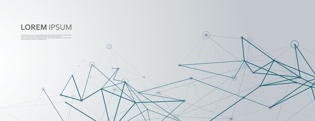 Abstract vector illustration. Futuristic elegant background for business presentations. Lines and dots connected. Beautiful technology design