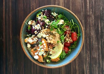 A vibrant, colorful, healthy salad for lunch