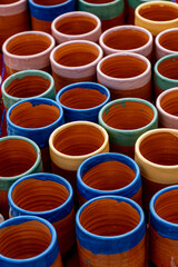 Traditional Romanian handmade ceramics market at the potters fair from Sibiu, Romania