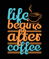 Obraz premium Coffee t-shirt design concept Vector illustration for mugs, cups, prints, posters, t-shirts, etc