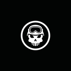 Gaming skull logo, skull head symbol, iconic, vector image