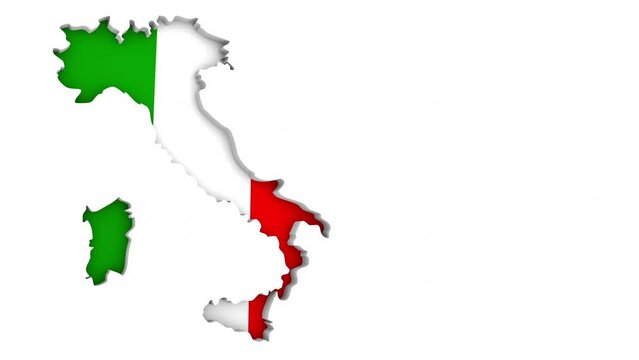 Italy Country Name Map Shape Word Background 3d Animation