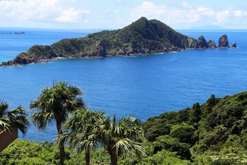 笠沙美術館から見る沖秋目島