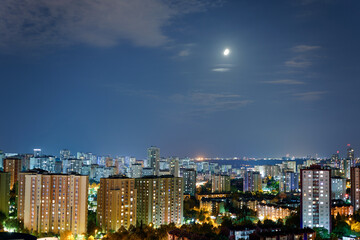 Obraz premium Night view Kucukcekmece. Istanbul, Turkey