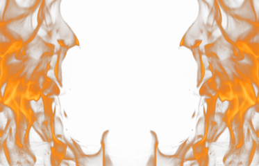 Tranparent PNG of Dramatic Fire Flames Frame.