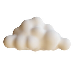 Soft rounded fluffy white cloud shape with smooth texture, isolated on a clean white background, concept for weather, digital storage and creative ideas © Miftakhul