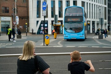 Family in Coventry city centre