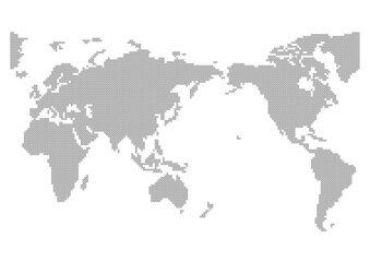 Fototapeta na wymiar 世界地図（ドット）白