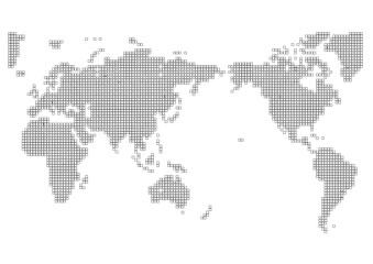 世界地図（スクエアドット）白