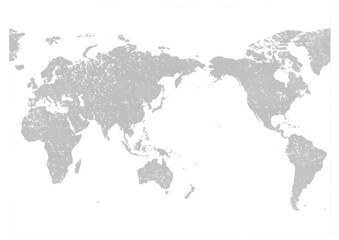 世界地図（版画）ライトグレー