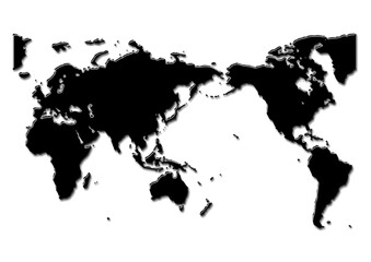 世界地図（金属板）ブラック