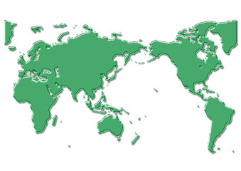Fototapeta na wymiar 世界地図（金属板）グリーン