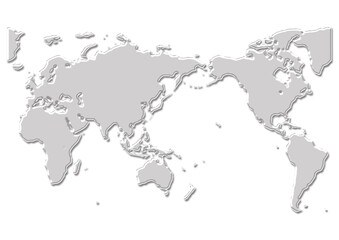 Fototapeta na wymiar 世界地図（金属板）ライトグレー