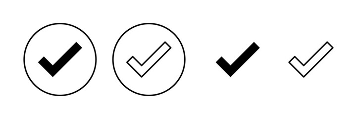 Check mark icon vector. Tick mark sign and symbol