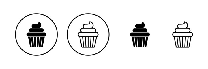 Cup cake icon vector. Cup cake sign and symbol