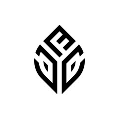 Initial letter FCC abstract leaf logo design symbol