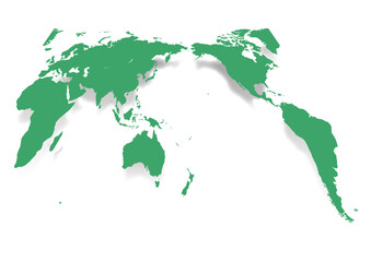 世界地図（シャドウ）緑