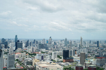Obraz premium top view of the city, building of bangkok, cityscape
