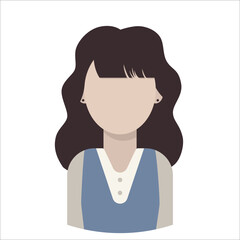 Woman icon flat. User Avatar. Vector Illustration