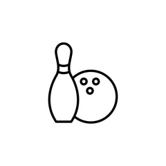 Bowling icon vector for web and mobile app. bowling ball and pin sign and symbol.