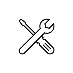 Repair tools icon for web and mobile app. tool sign and symbol. setting icon. Wrench and screwdriver. Service
