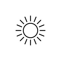 Sun icon for web and mobile app. Brightness sign and symbol.