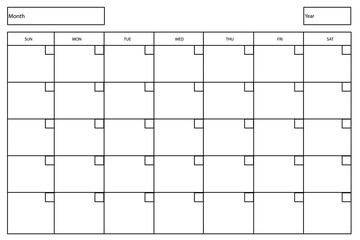 Sketch empty calendar. Line drawing. Vector illustration. Stock image. 